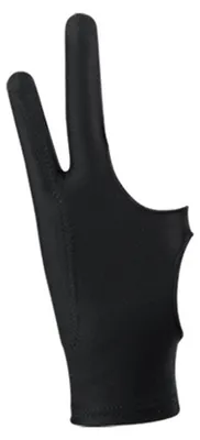 Produktbild von Tablet-Zeichenhandschuh, atmungsaktiv, verhindert Verschmieren, 3-lagige 2-Finger-Malerei für Künstler, Skizzieren, Schwarz, M