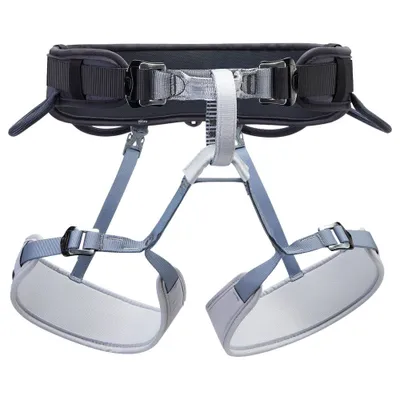 A climbing harness is shown against a white background.