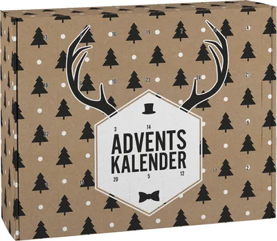 Produktbild von DIY Adventskalender zum selbst Befüllen mit witzigen Hirschgeweih Motiv