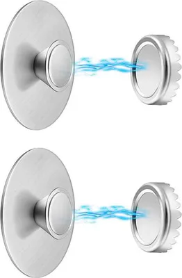 Produktbild von 2-teiliges magnetisches Seifenschalen-Set aus Edelstahl, wandmontierter magnetischer Seifenhalter für Küche und Bad, platzsparend, inklusive 2 Deckeln