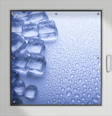 Produktbild von Wallario Lichtschutzbild, Dekorativer Sichtschutz Sonnenschutz 96 x 100 cm mit Motiv: Eiswürfel - Verdunklung ohne Bohren