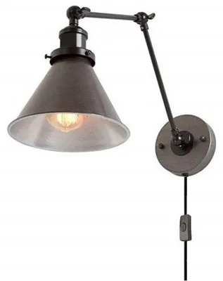 Immagine prodotto di Lampada da parete moderna e orientabile, di colore grigio, per corridoi e scale.