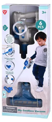 Produktbild von Playgo Akku-Staubsauger Grau-Blau – 6-teilig