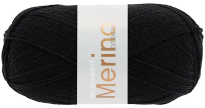Produktbild von Lana Grossa - Meilenweit 100g Merino Extrafine uni 2402 schwarz