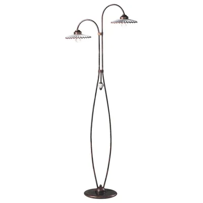 Produktbild von L'Aquila Klassische Stehlampe Metall Und Keramik Schwarz Schattiert Kupfer 2 Lichter E27