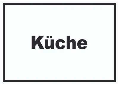 Produktbild von Küche Schild mit Text Kitchen cucina waagerecht A2 Rückseite selbstklebend