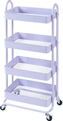 Obrázek produktu pro Kuchyňský vozík "Pyhäntä" se 4 úložnými koši 103,5 x 46 x 35 cm Ocel fialová