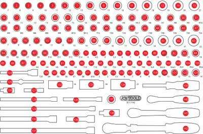 Immagine prodotto di KS TOOLS 811.1142-97 Scatola di assortimento di inserti in schiuma