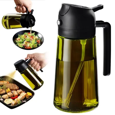 Ölsprüher 470 ml – 2-in-1 Ölspender & Zerstäuber aus Glas