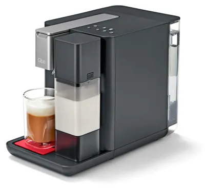 Produktbild von Tchibo Qbo MILK MASTER Premium Kapselmaschine für Cappuccino, Espresso, Caffè Crema, Caffè Grande, Milchschaum auf Knopfdruck mit abnehmbarem Milchtank 300ml, mit Abschaltautomatik, Lipstick Red
