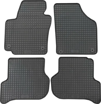 Zdjęcie produktu dla do Skoda Yeti od 2009-10/2017 Dopasowane dywaniki gumowe PETEX 4-częściowe czarne dywaniki gumowe na każdą pogodę