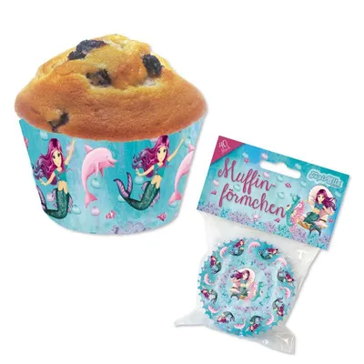 Produktbild von Meerjungfrau Coralie 40 Muffinförmchen