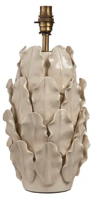 Image de Lampe de table « LAYERED LEAF LARGE » couleur crème, 1xB22x10W, céramique / plâtre, dimensions : 37,5 x 17,5 x 17,5 cm, IP20, Endon