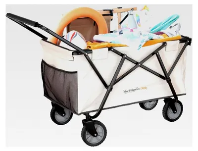 Produktbild von Faltbarer Bollerwagen Olrik Transportwagen mit All Terrain Rädern, 75 kg Tragkraft, Grün