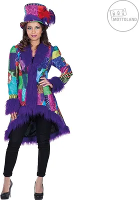 Produktbild von Garde Clown Mantel Multi Patch Frack Jacke bunt Karneval Damen Kostüm Größe 36