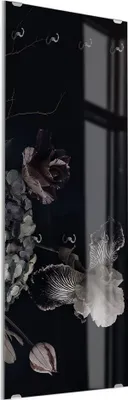 Produktbild von DEQORI Kleiderhaken aus Glas 50x125 cm 'Blühende Pracht' Wand Garderobe Paneel Haken