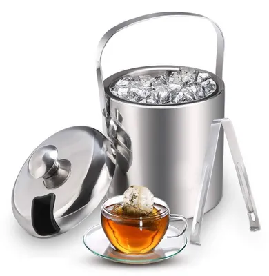 Produktbild von Doppelwandiger Eiswürfelbehälter mit Griffen und Deckel