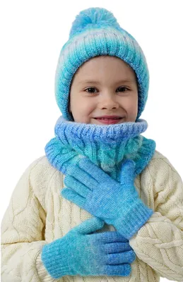 Productafbeelding van Solidchoice - Kinderen Winter Set met Hoed, Sjaal en Handschoenen, Warm en Ademend