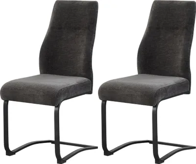 Produktbild von xonox.home Schwinger-Stuhl 2er Set Tina Strukturstoff anthrazit (B/H/T): 43 x 98 x 59 cm