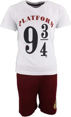 Produktbild von Harry Potter Platform 9 3/4 Kinder Schlafanzug Pyjama – Weiß / 140
