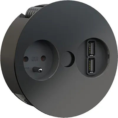 Zdjęcie produktu dla Bachmann TWIST, 2 m, Wewnętrzna, Metal, Plastik, Czarny, 1 x gniazdo sieciowe, 42,5 mm