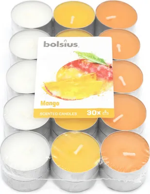 Produktbild von Duft-Teelichter, mehrfarbig, Mango, BOLSIUS, Ø38 mm, Brenndauer ca. 4h, 30 Stück pro Verpackung