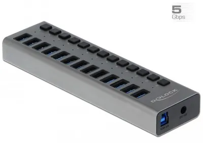 Produktbild von Delock Externer SuperSpeed USB Hub mit 13 Ports + Schalter