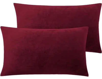 Produktbild von 2er Set Kissenbezug 40x60cm Rot Samt Weich Flauschig Kuschelig Deko Kissenhülle