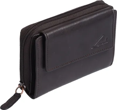 Produktbild von Leder Geldbörse Reißverschlusskleingeldfach Brieftasche Kombibörse LEMONDO, dunkelbraun