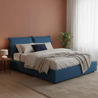 Produktbild von Talamo Italia Ehebett Denise blau: Matratze Inklusive