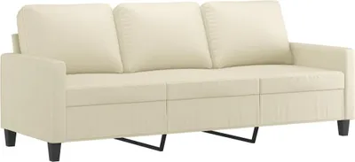 Produktbild von vidaXL 3-Sitzer-Sofa Creme 180 cm Kunstleder
