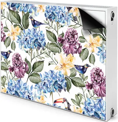 Produktbild von Magnet Radiator Magnet Mat Heizkörper Heizung Verkleidung Abdeckung 80x60 cm  - Blumen, Retro