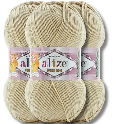 Immagine prodotto di Alize 3x 100 g Lana Cotone Gold, tinta unita, uncinetto, lavoro a maglia (96)