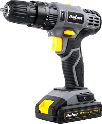Produktbild von Rebel RB-1002 Akku-Schlagbohrmaschine, 20 V, 2-Ah-Akku, Li-Ion, Ladegerät