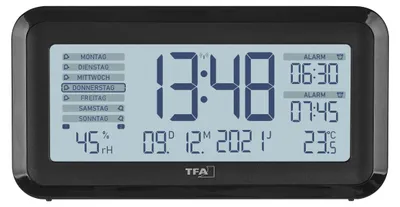 Produktbild von Digitaler Funk-Wecker mit Raumklima BOXX2, 60.2562.01, TFA Dostmann
