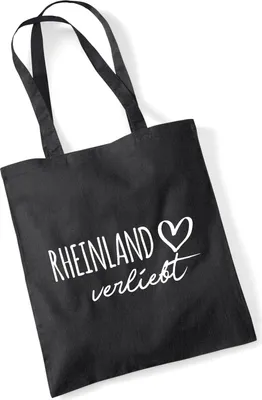 Produktbild von Huuraa Jutebeutel Rheinland verliebt 10 Liter Black Baumwolle Tasche Geschenkidee