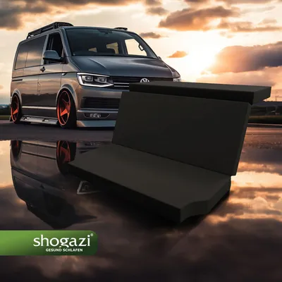 Produktbild von VW T6 Matratze, Luxus Faltmatratze   T5, Multivan, California Beach,  Camper, TRAVEL 190x150x12 cm, Camping Bus  hochwertiger Kaltschaum   direkt vom Hersteller shogazi ® Manufaktur Germany
