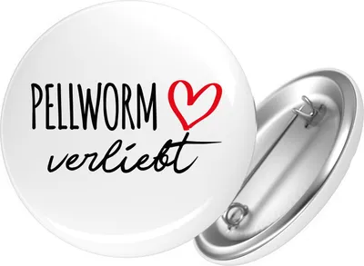 Produktbild von Huuraa Button Pellworm verliebt 25mm rund mit Sicherheitsnadel Ansteckbutton Geschenkidee