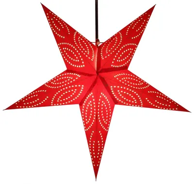 Faltbarer Papierstern 60 cm, Demian Rot, Adventsleuchte