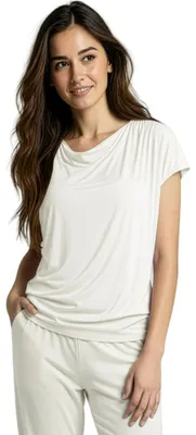 Produktbild von Yoga-Shirt flowing batwing "ala" – ivory