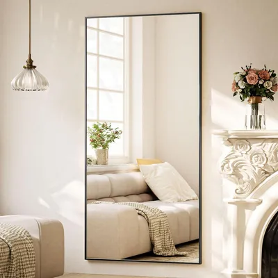 Immagine prodotto di Specchio a figura intera, 171x76 cm, specchio HD, cornice in alluminio nero