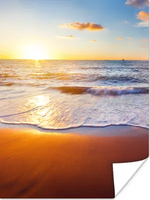 Produktbild von MuchoWow® Poster Strand - Meer - Sonne - Horizont 120x160 cm - Wandbilder