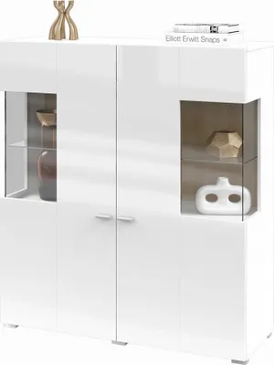 Produktbild von Meublorama HA-COBY-247JMB46+LED-21000002*3C/57KG, 2 Tür(en), Weiß, Mitteldichte Faserplatte (MDF), 2 Jahr(e), 390 mm, 1100 mm
