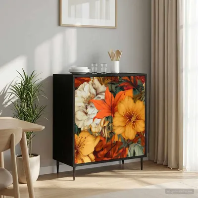 Produktbild von vidaXL Sideboard GENNEP Schwarz Eichen-Optik 69 x 33 x 76 cm