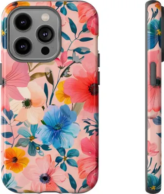 Produktbild von Buntes Frühlingsblumenmuster – Hülle Kompatibel mit iPhone 14 Pro