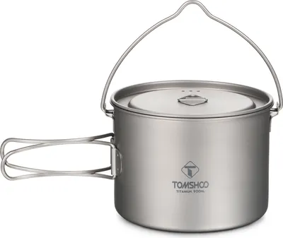 Obrázek produktu pro TOMSHOO 900ml titanový hrnec titanový hrnek, kempingový hrnek titanový hrnek na vodu přenosný hrnek na vodu s víkem