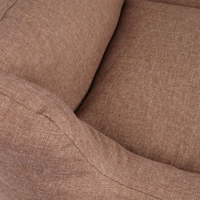 Produktbild von Knuffelwuff Hundebett Lotte aus Velours mit feinem Handwebcharakter M-L 85 x 63cm Lichtbraun