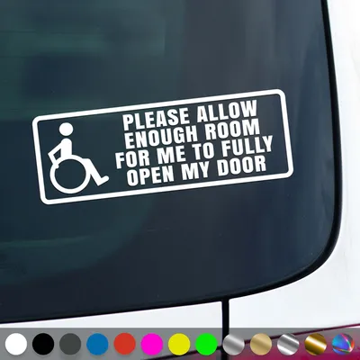 Produktbild von PantherPixel Rollstuhl Aufkleber Rollstuhlfahrer Behindert Rampe Sticker Auto Geschenkidee Farbe Weiss