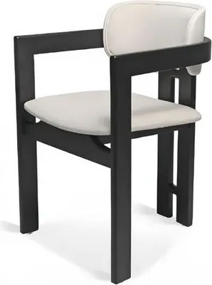 Produktbild von Lehnstuhl Stuhl Esszimmer Moderne Design Textil Weiß Armlehne Polsterstuhl