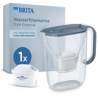Produktbild von BRITA Wasserfilter-Kanne MAXTRA Style Essential blau, 1x Pure Performance Filter, KI-generiertes Bild